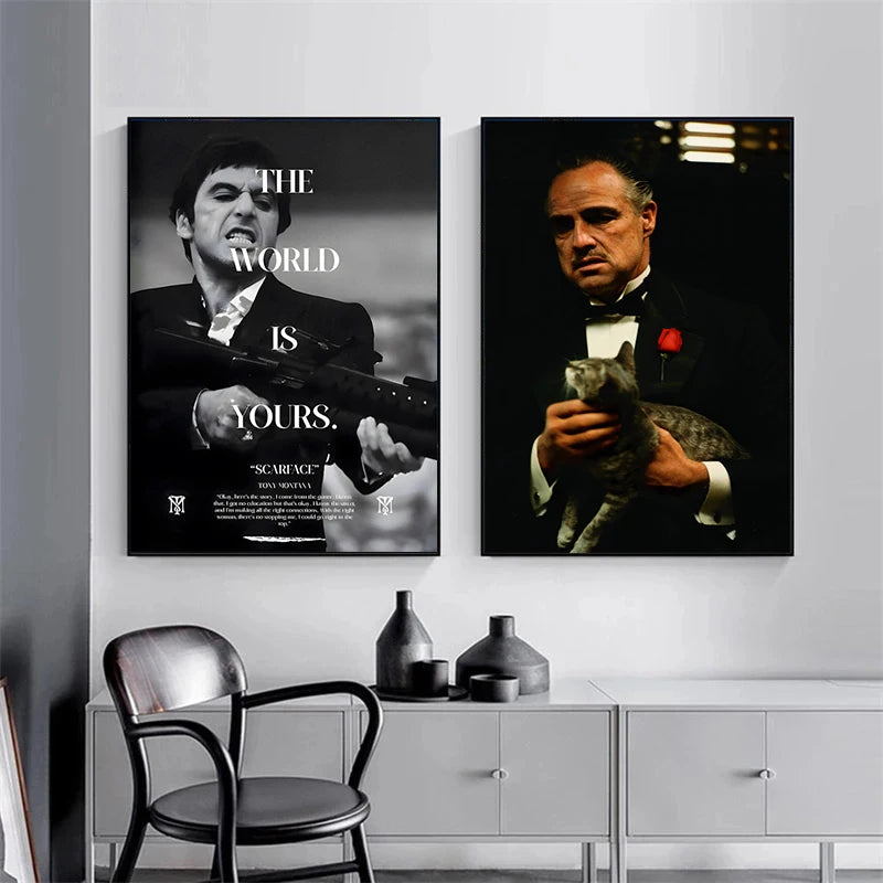 Classic Gangster Movie Canvas Painting Abstract Wall Art Picture for Living Room Home Decor