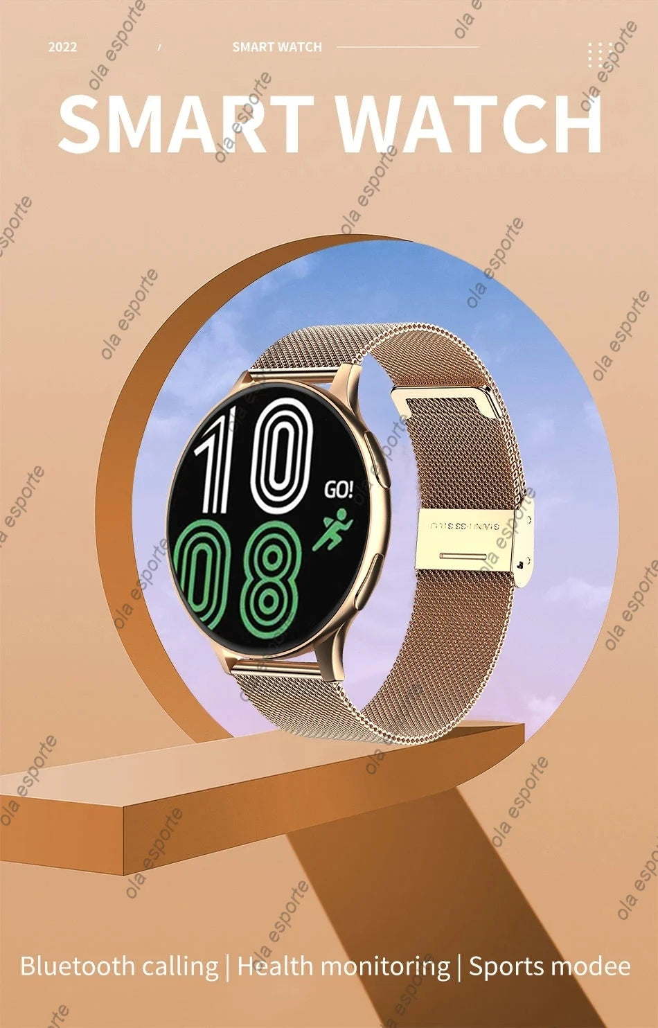 Bluetooth Smart Watch Pro 1.39-Inch Custom Dials Music Sports Men Women Watch 6 Health Monitor Smartwatch