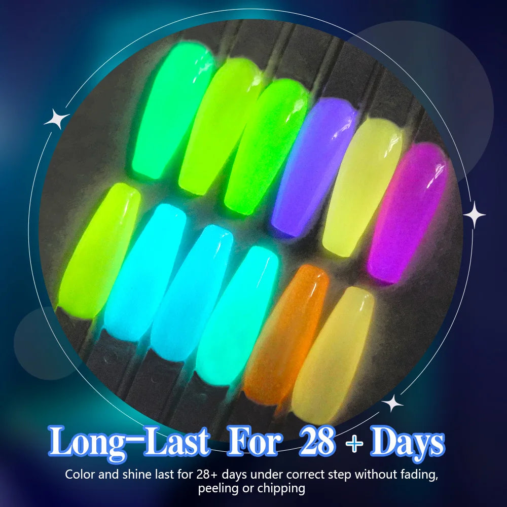 Glows In The Dark Gel Nail Polish Set