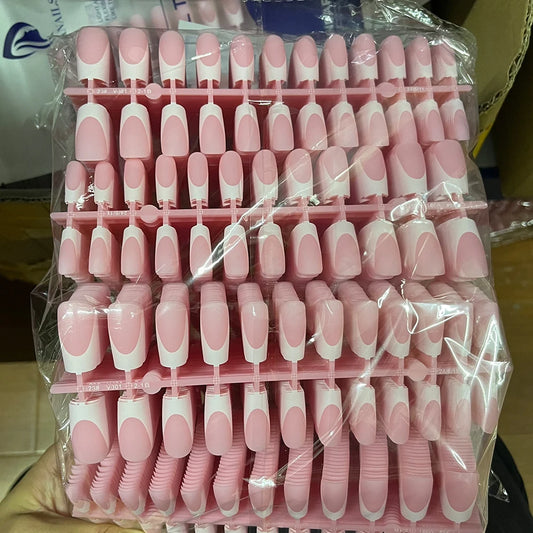 120Pcs Medium Long Square Acrylic French Nails