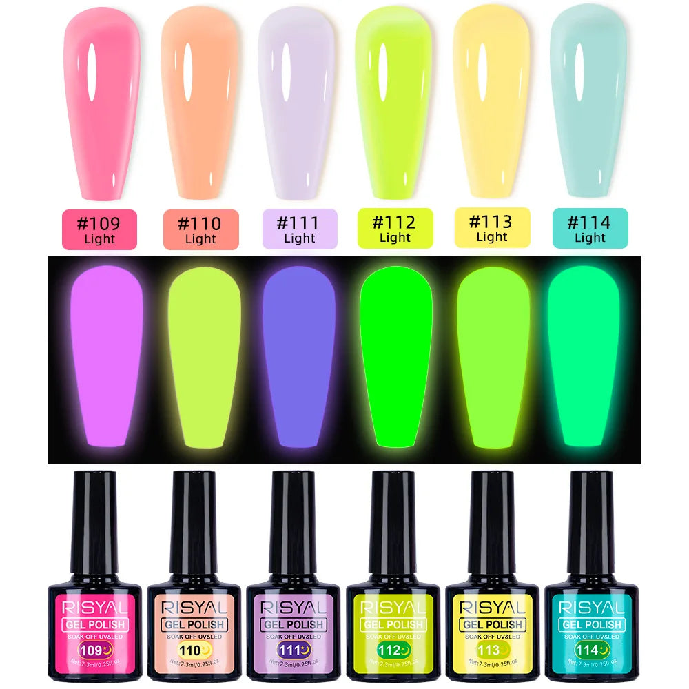 Glows In The Dark Gel Nail Polish Set