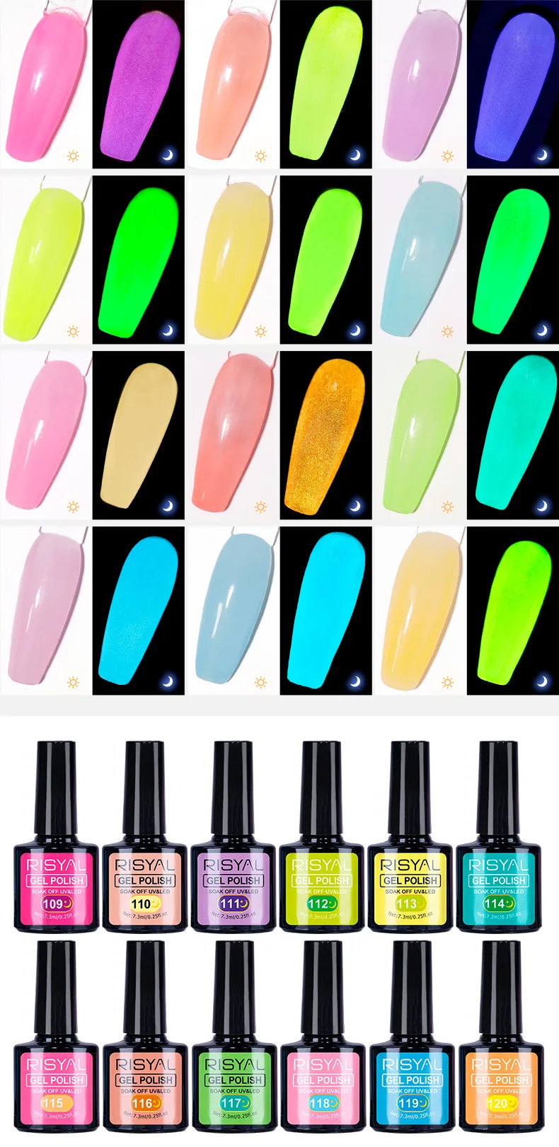 Glows In The Dark Gel Nail Polish Set