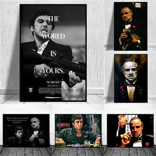 Classic Gangster Movie Canvas Painting Abstract Wall Art Picture for Living Room Home Decor