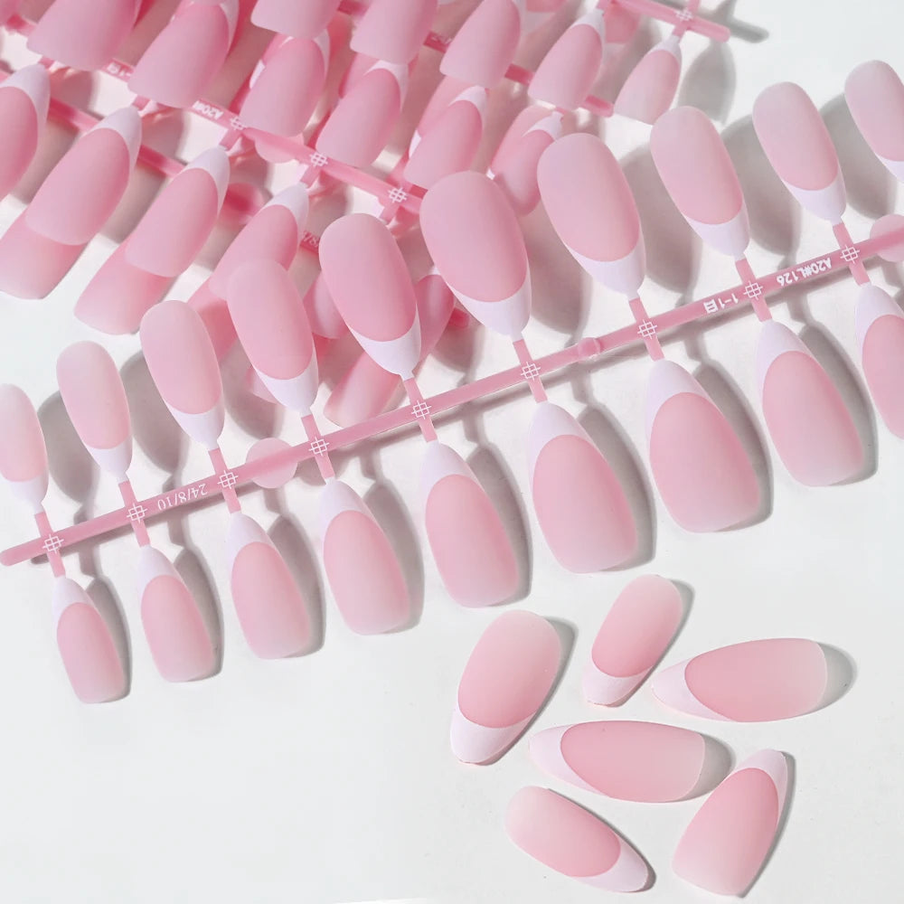 120Pcs Medium Long Square Acrylic French Nails