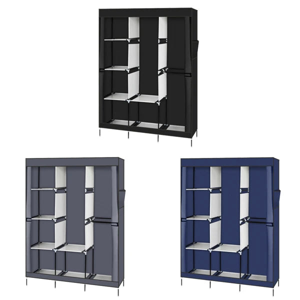 71" Portable Closet Wardrobe Clothes Rack Storage Organizer with Shelf Gray