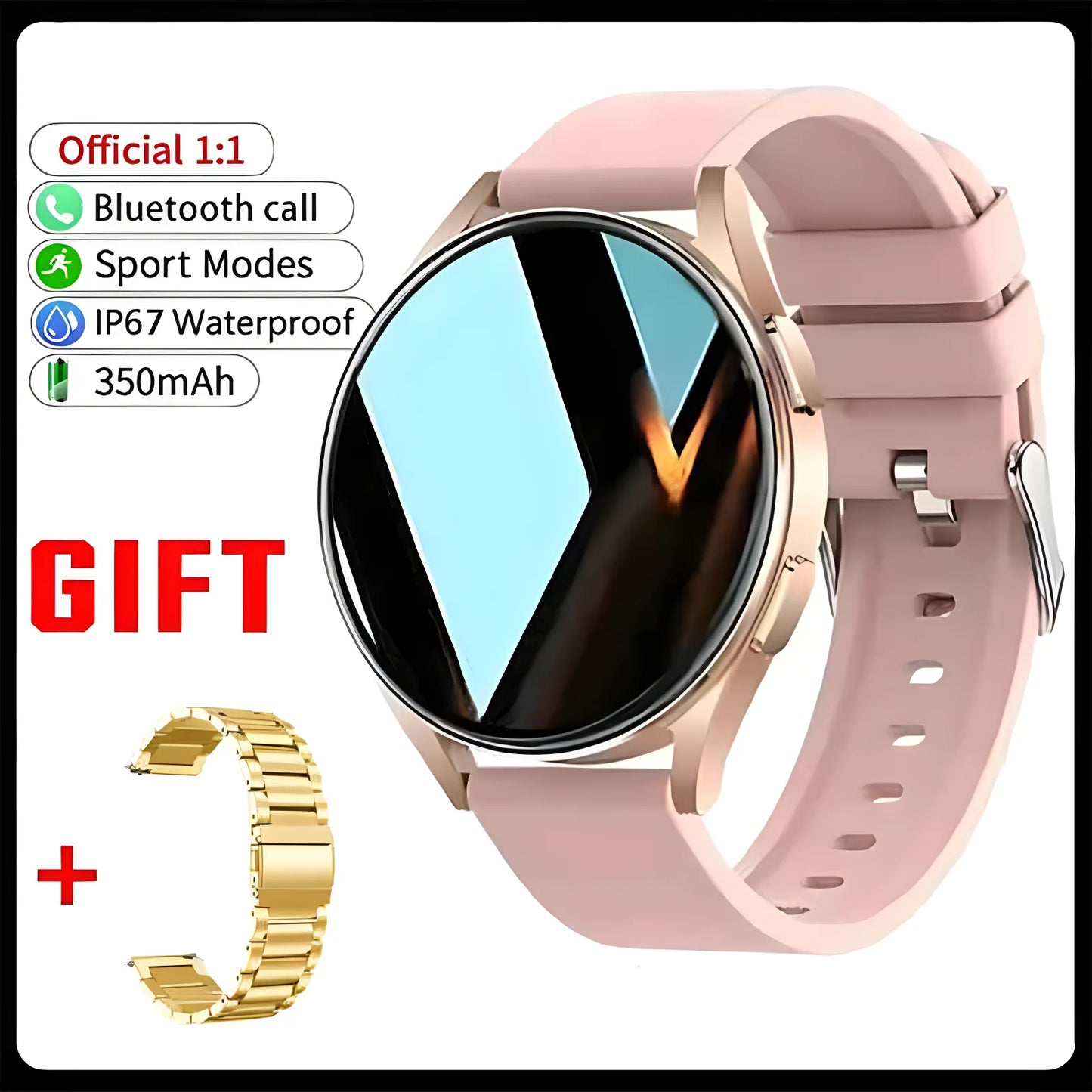 Bluetooth Smart Watch Pro 1.39-Inch Custom Dials Music Sports Men Women Watch 6 Health Monitor Smartwatch