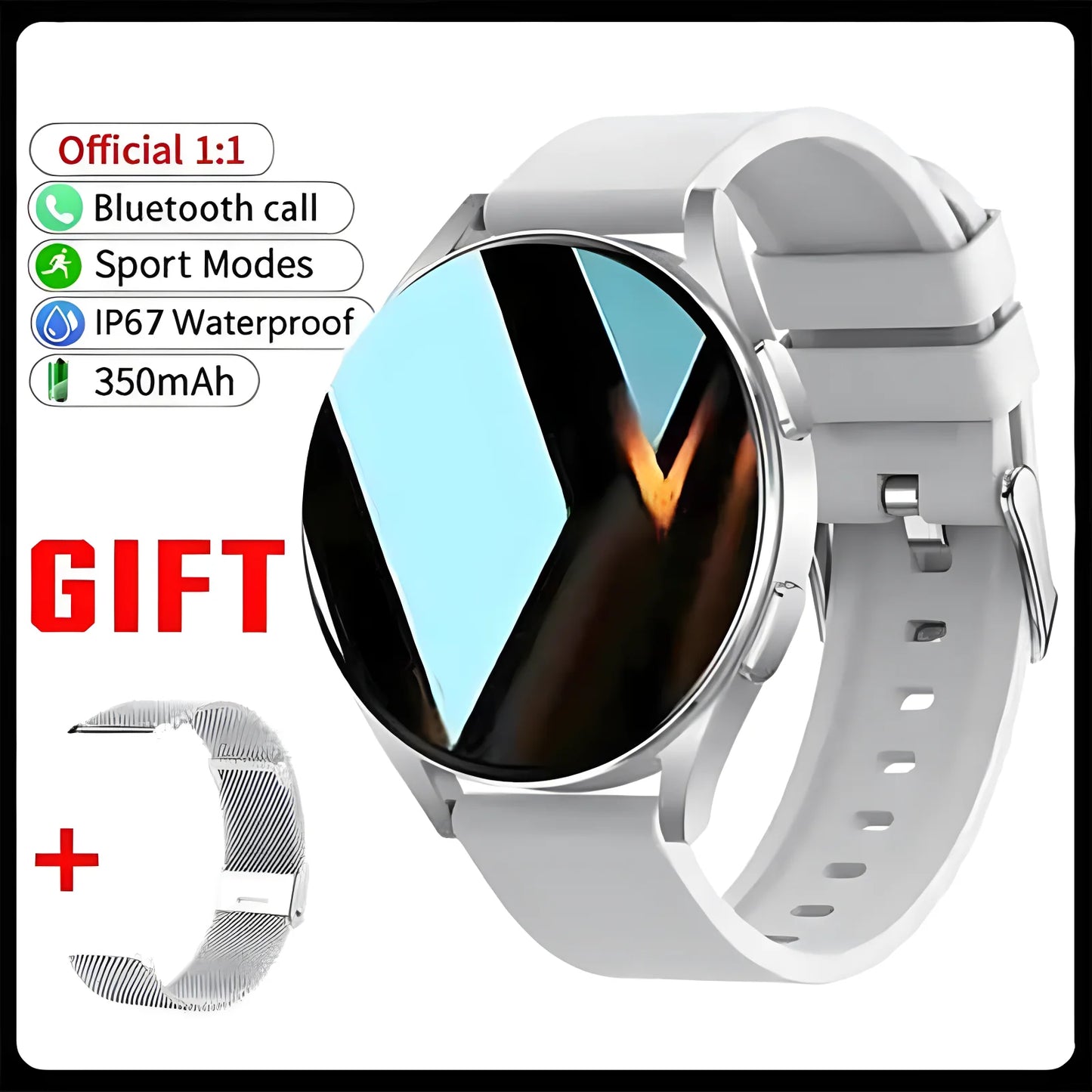 Bluetooth Smart Watch Pro 1.39-Inch Custom Dials Music Sports Men Women Watch 6 Health Monitor Smartwatch