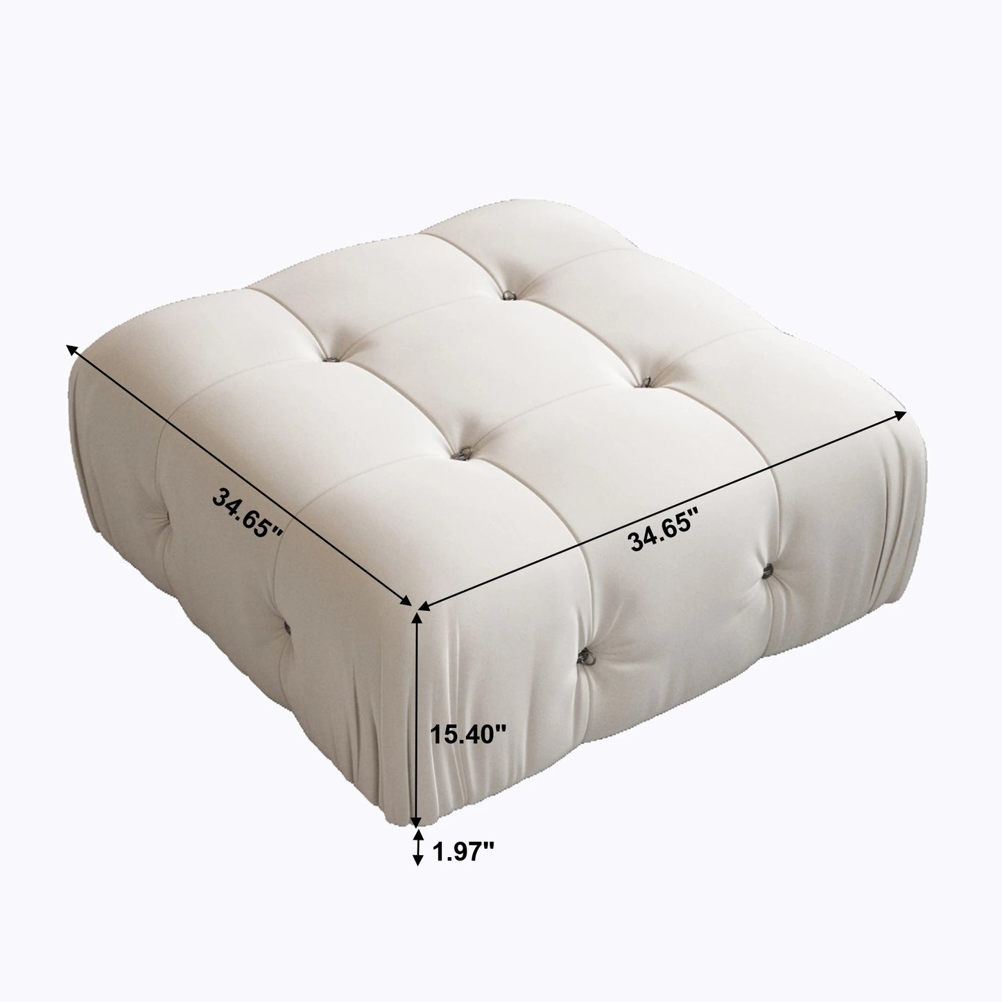 Sdorens 138" Modular Sectional Couch Modern U-Shaped Minimalist Velvet Sofas for Living Room Deep 4-Seat Sofas with 2 Ottomans