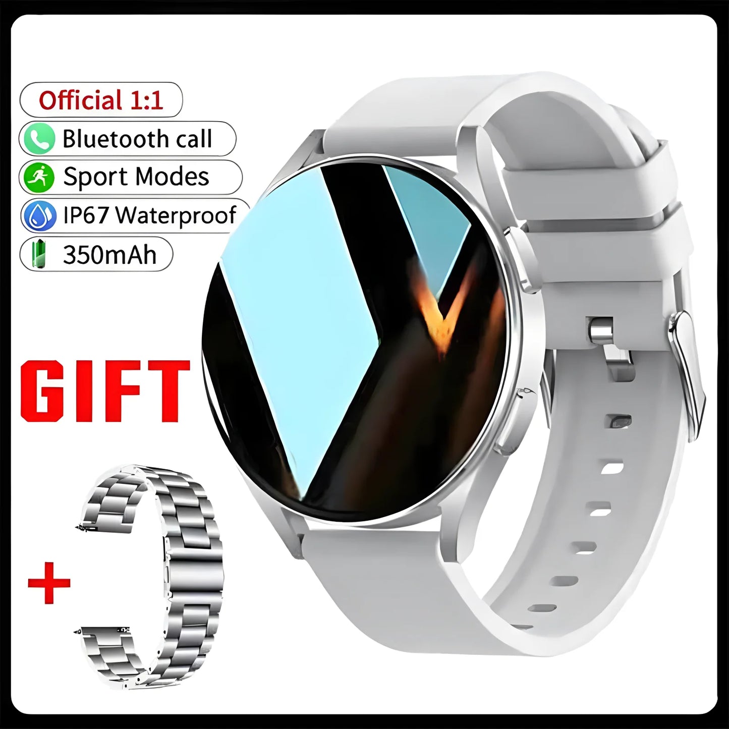 Bluetooth Smart Watch Pro 1.39-Inch Custom Dials Music Sports Men Women Watch 6 Health Monitor Smartwatch