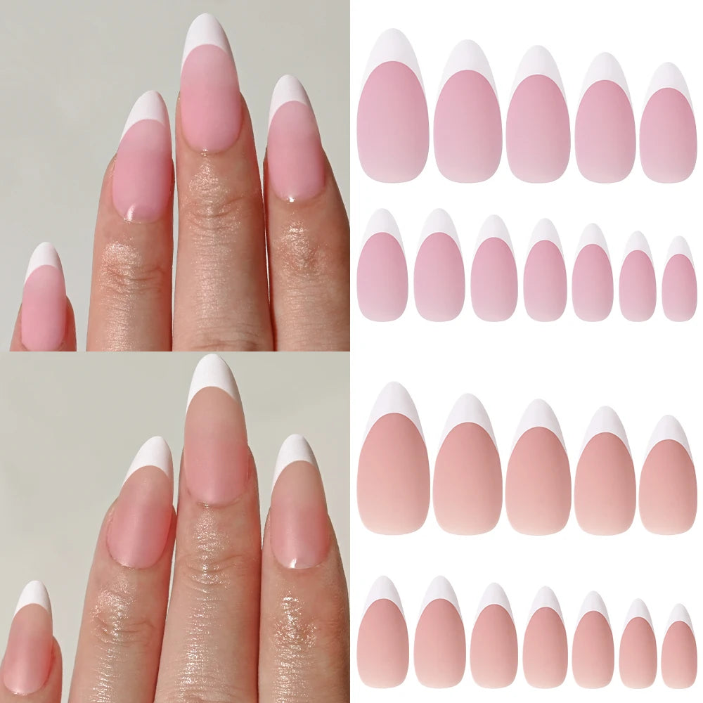 120Pcs Medium Long Square Acrylic French Nails