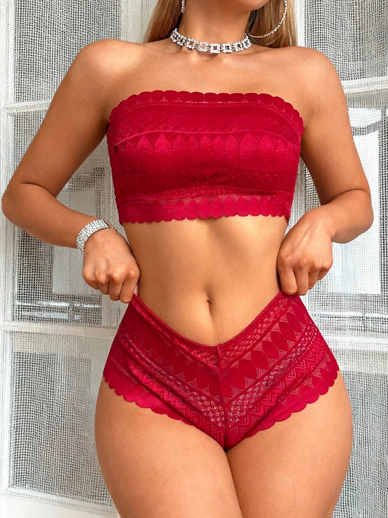 Lace Wireless Unpadded Bra and Panties Set