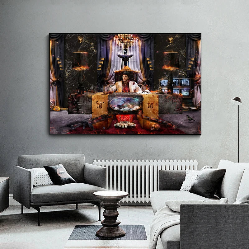 Classic Gangster Movie Canvas Painting Abstract Wall Art Picture for Living Room Home Decor