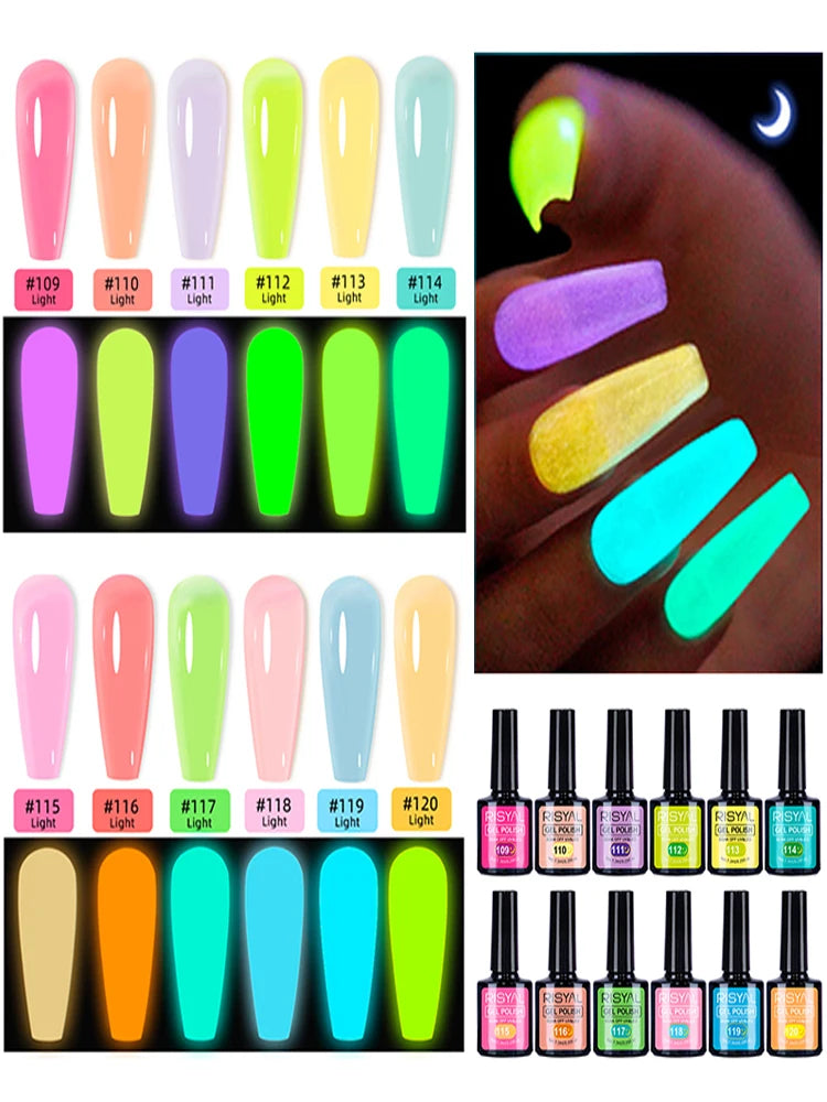 Glows In The Dark Gel Nail Polish Set