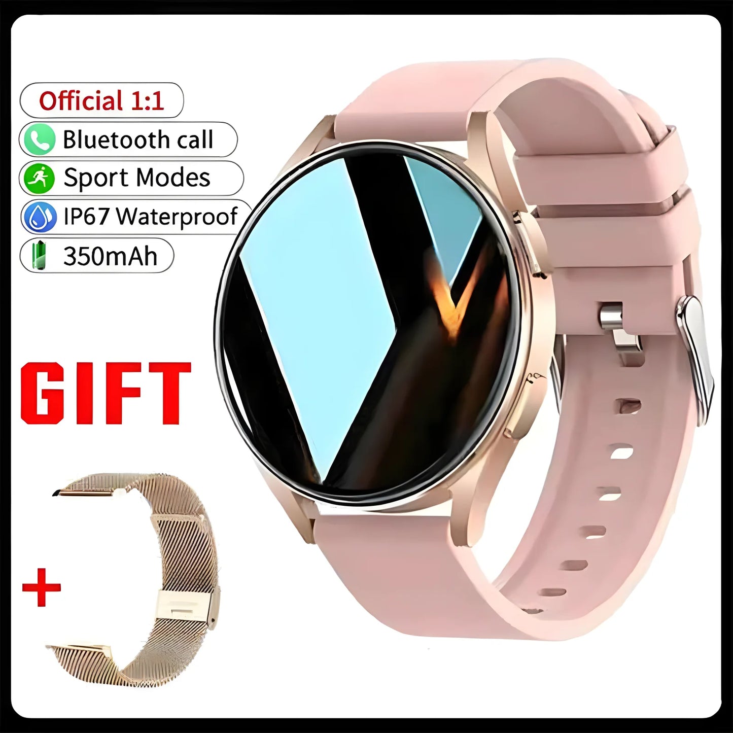 Bluetooth Smart Watch Pro 1.39-Inch Custom Dials Music Sports Men Women Watch 6 Health Monitor Smartwatch